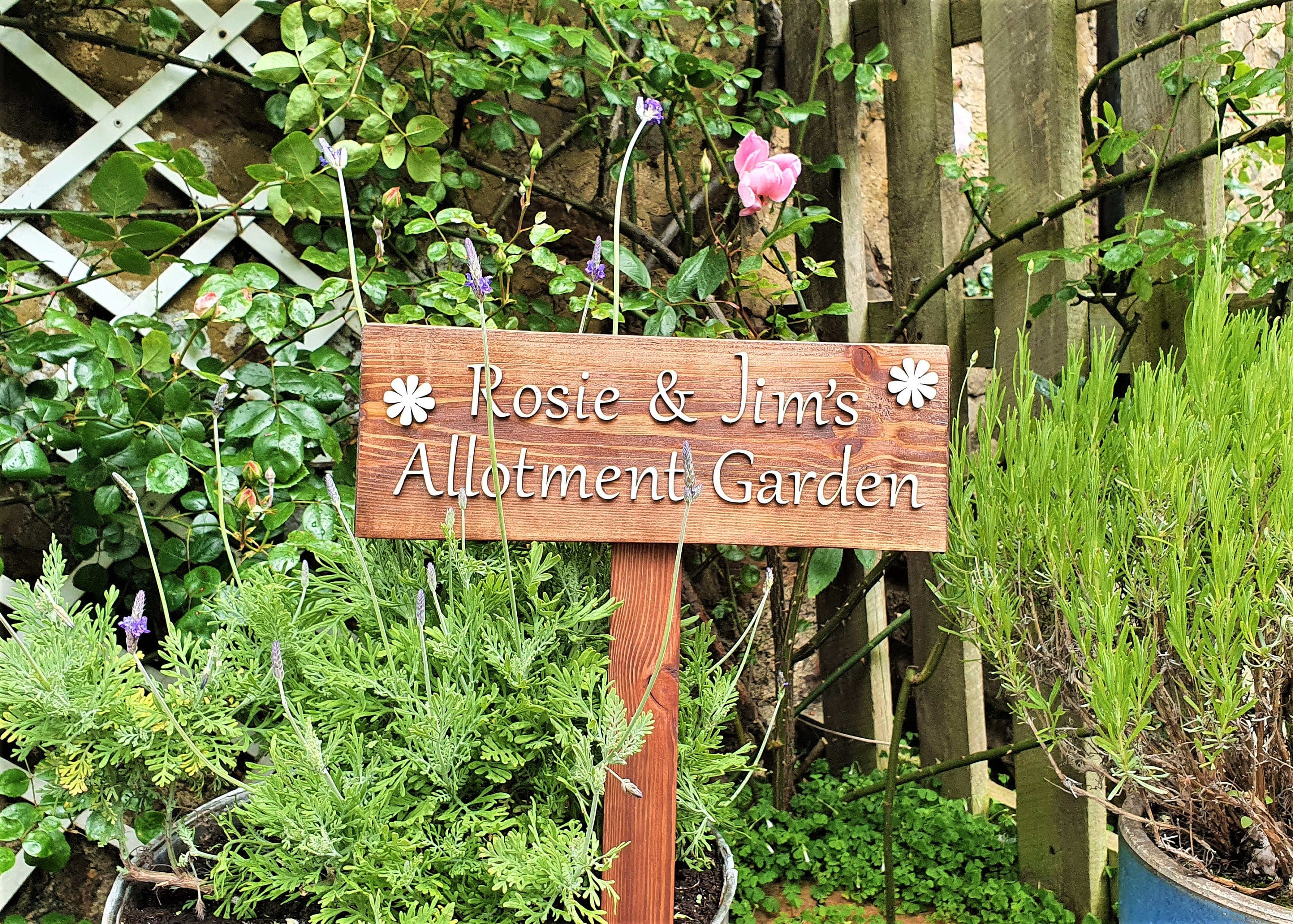 Personalised Garden Sign, House Sign, Garden Decor, House Name Sign, Business Sign, plaque, Solid Wood, Garden ornament, Personalised Gift