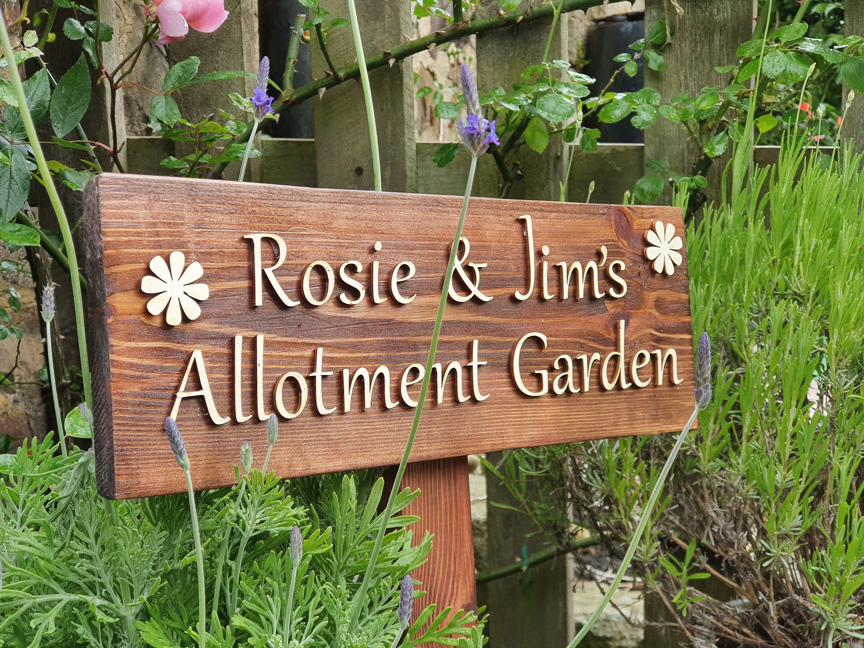 Personalised Garden Sign, House Sign, Garden Decor, House Name Sign, Business Sign, plaque, Solid Wood, Garden ornament, Personalised Gift