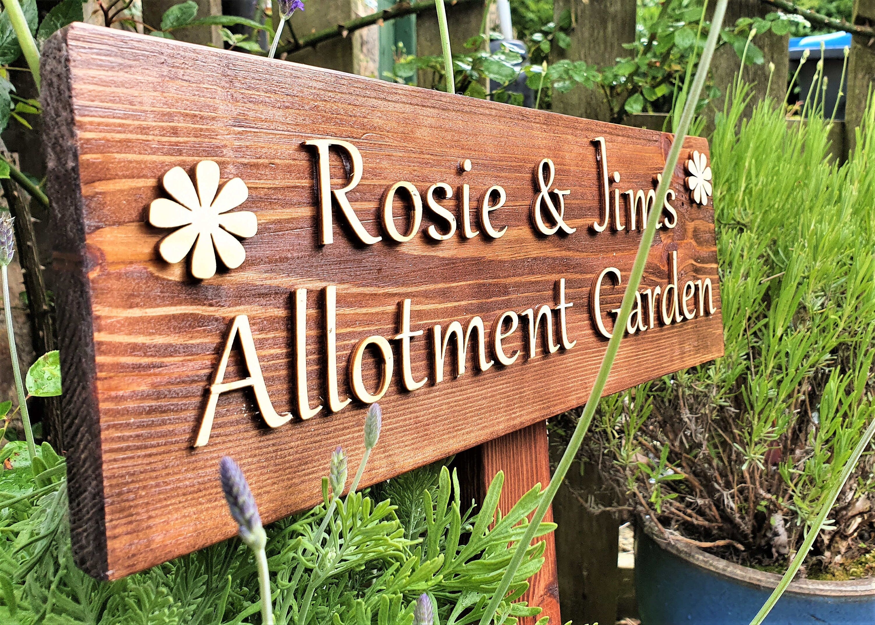 Personalised Garden Sign, House Sign, Garden Decor, House Name Sign, Business Sign, plaque, Solid Wood, Garden ornament, Personalised Gift
