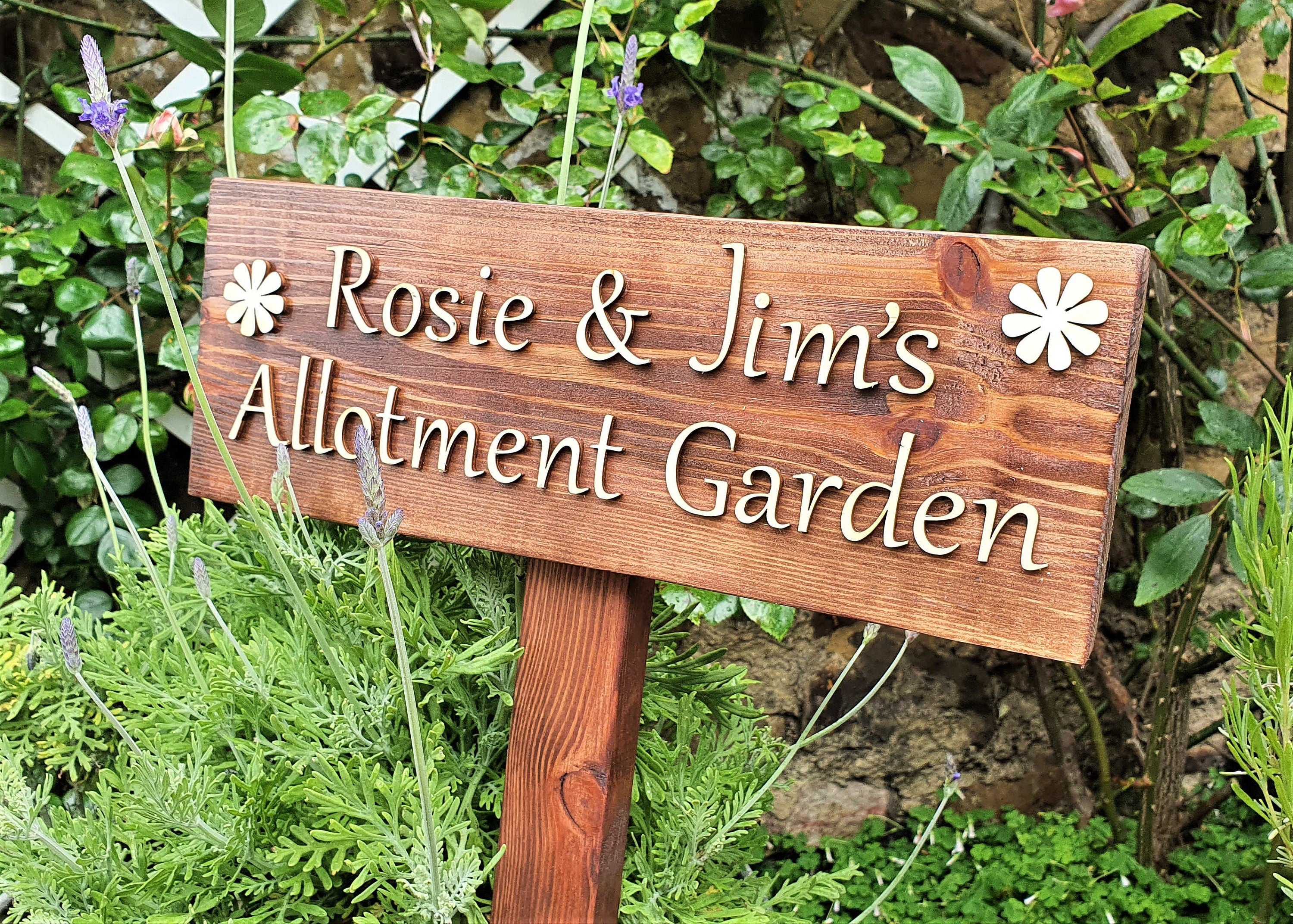 Personalised Garden Sign, House Sign, Garden Decor, House Name Sign, Business Sign, plaque, Solid Wood, Garden ornament, Personalised Gift