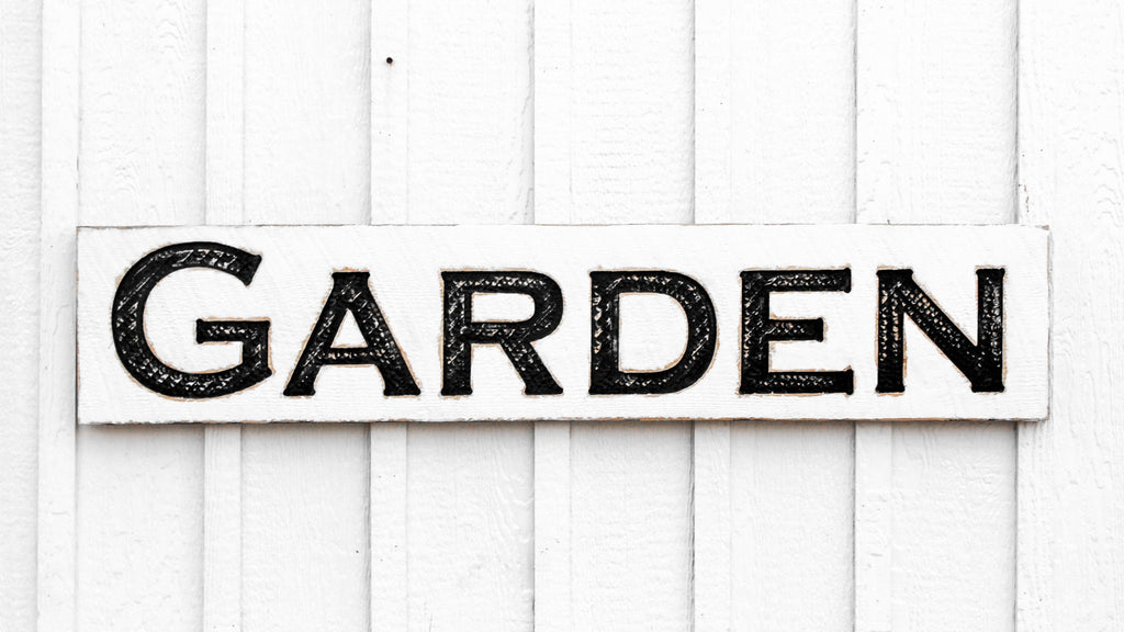 X-Large Garden Sign - Carved in a 48"x10" Solid Wood Board Rustic Distressed Ad Farmhouse Spring Summer Farmers Market Wood Gardeners Gift
