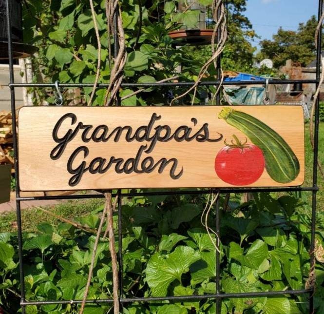 Sunflower Garden Sign Custom carved Garden Signs Personalized Garden Signs Carved wood Signs