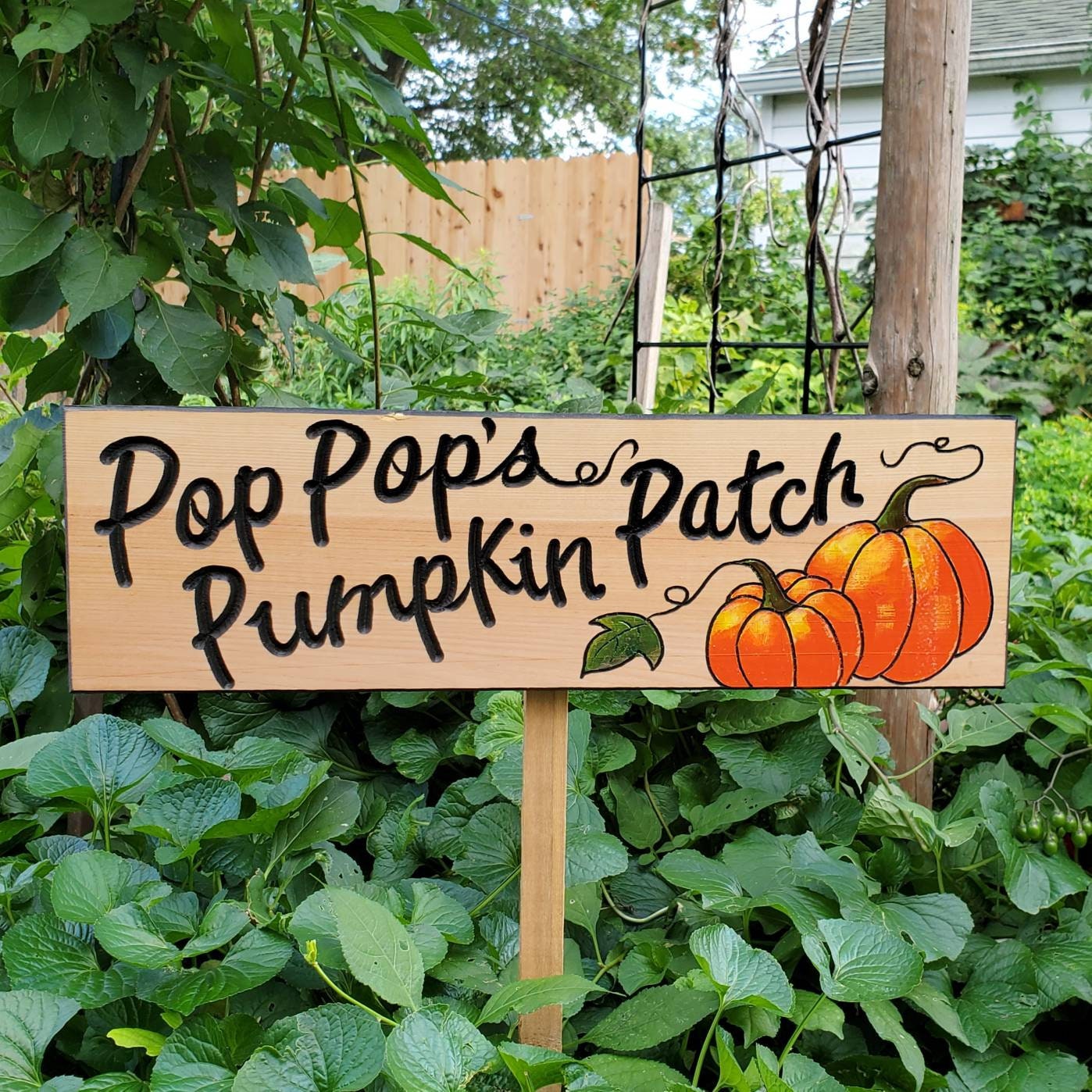 Sunflower Garden Sign Custom carved Garden Signs Personalized Garden Signs Carved wood Signs
