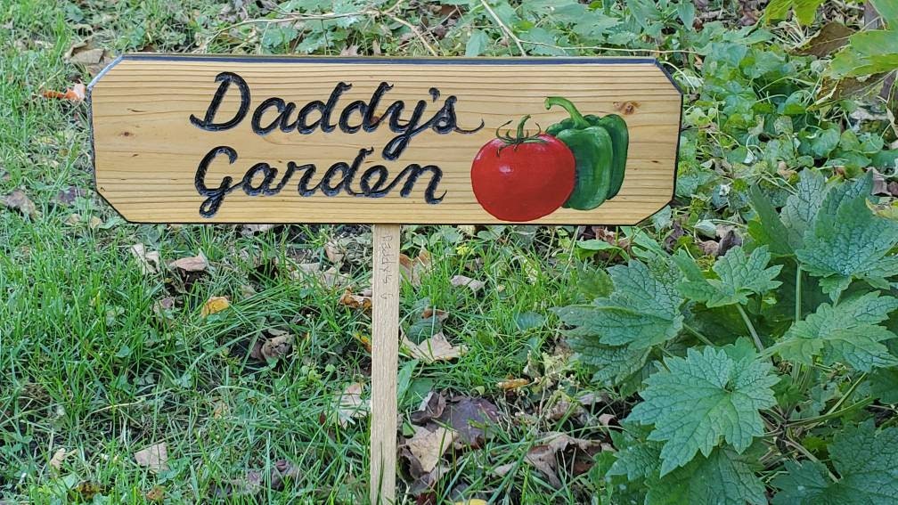 Sunflower Garden Sign Custom carved Garden Signs Personalized Garden Signs Carved wood Signs