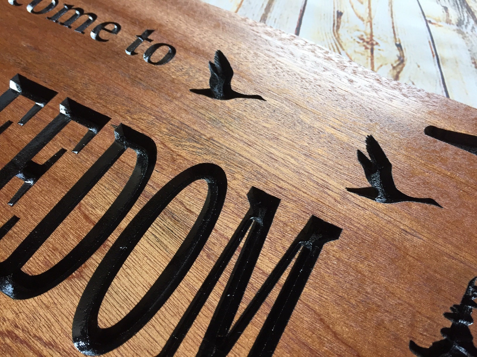Custom Wooden Signs, Large Outdoor Sign, Rot Resistant Wood, Nature Inspired Cabin and Camp Sign, Rustic design, Wildlife Lodge Plaque