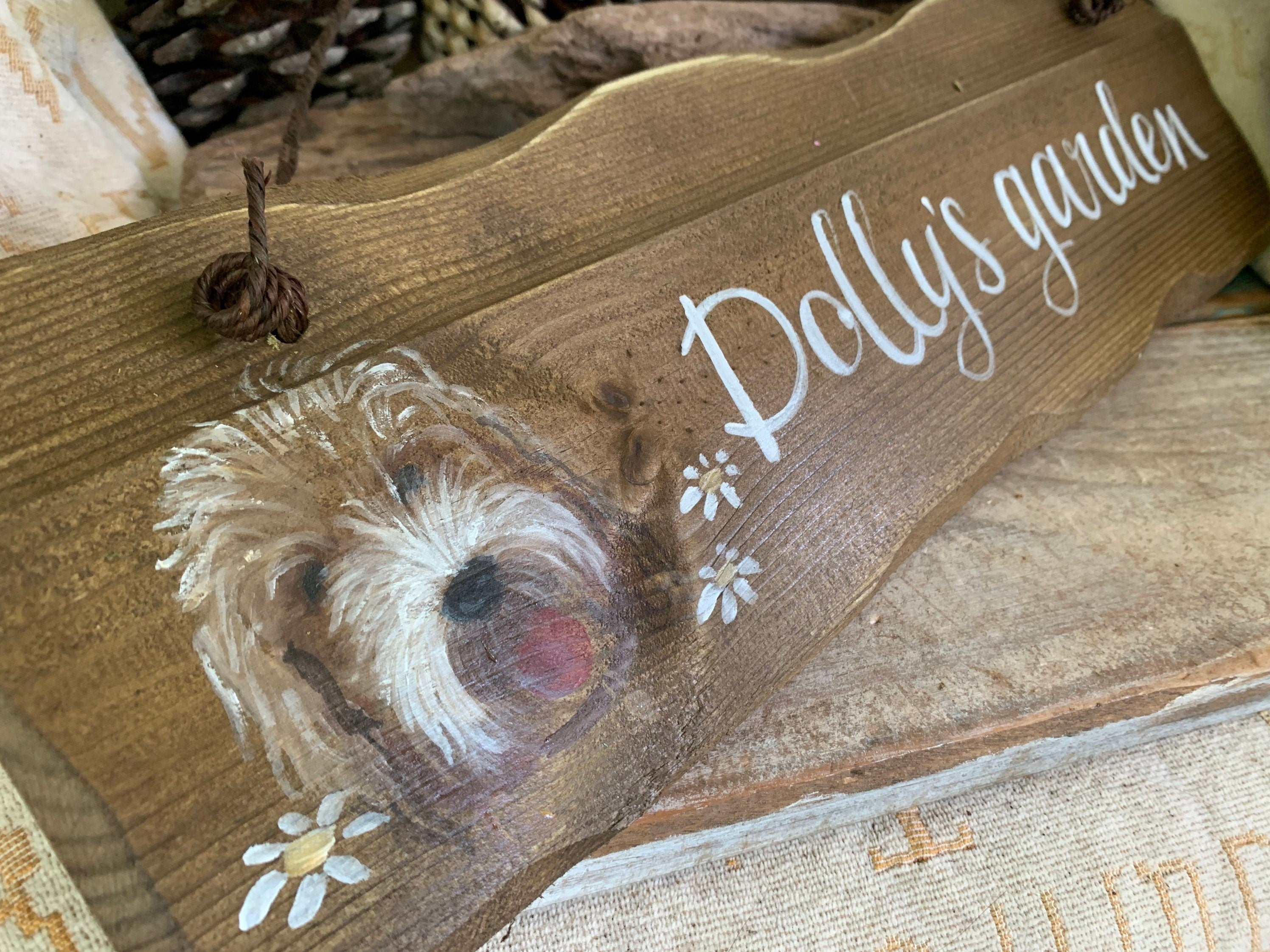 Custom Grandad's garden plaque. Unique birthday, anniversary & memorial gift. Trespassers will be composted sign. Handpainted custom sign