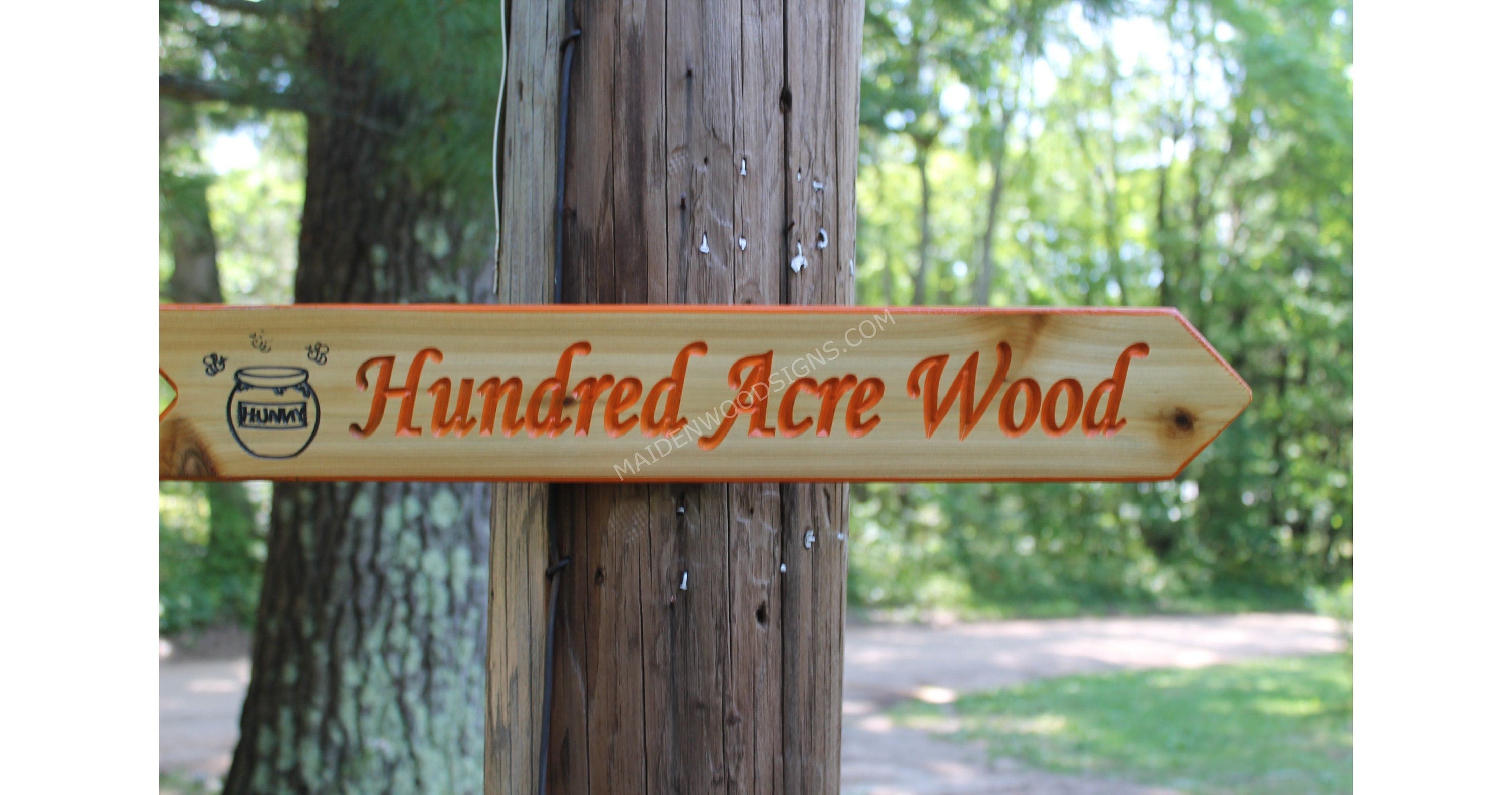 Secret Garden Directional Arrow Sign / Fictional Destination Fantasy Decor / Library Sign Book Lover / Carved Wooden Beach Trail Sign