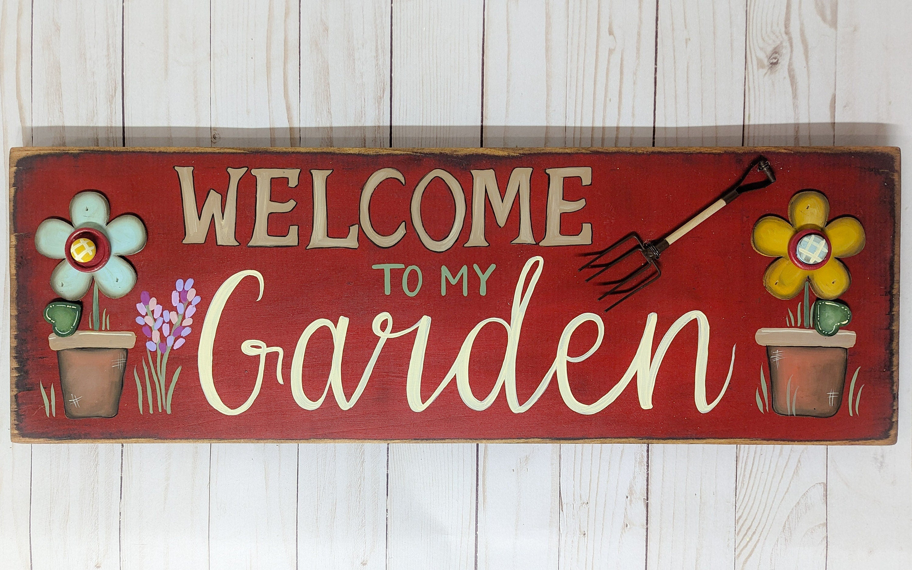 Wood Sign/Garden Theme/Made per Order not ready to ship