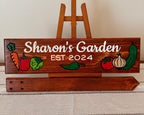 Custom Garden Sign with Stake included, Personalized Garden Marker, Vegetable Stake Sign, Yard and Patio Decor, Father's Day Gift