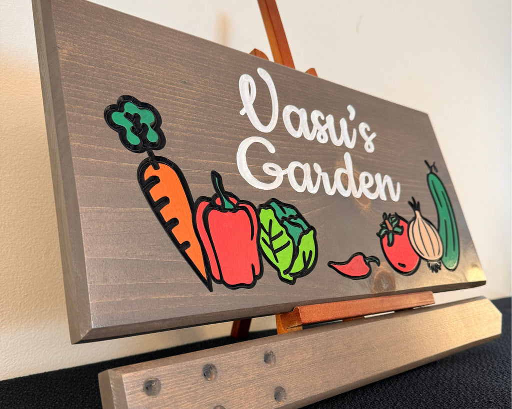 Custom Garden Sign with Stake included, Personalized Garden Marker, Vegetable Stake Sign, Yard and Patio Decor, Father's Day Gift