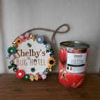 Personalised Garden Engraved Hanging Wooden Log Sign with Floral Ladybug and Bumblee Bee Decor 12-13cm