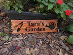 Custom Wood Garden Sign, Personalized Name Gardening Sign, Customized Rustic Carved Wooden Outdoor Plaque, Outside Gardening Decoration Gift