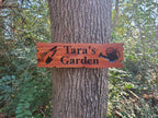 Custom Wood Garden Sign, Personalized Name Gardening Sign, Customized Rustic Carved Wooden Outdoor Plaque, Outside Gardening Decoration Gift