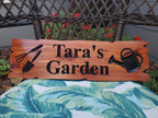 Custom Wood Garden Sign, Personalized Name Gardening Sign, Customized Rustic Carved Wooden Outdoor Plaque, Outside Gardening Decoration Gift