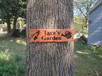 Custom Wood Garden Sign, Personalized Name Gardening Sign, Customized Rustic Carved Wooden Outdoor Plaque, Outside Gardening Decoration Gift