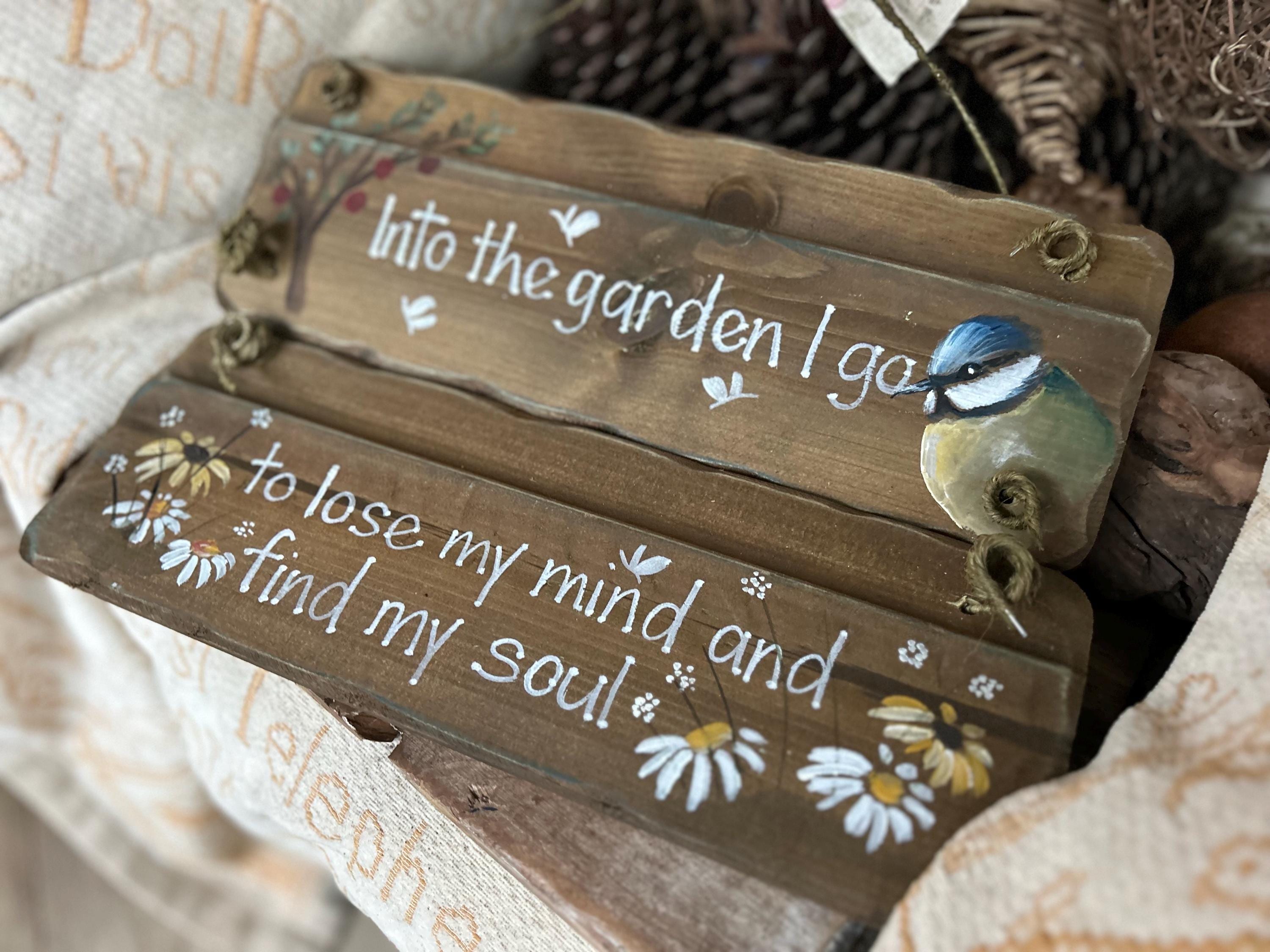 Custom Grandad's garden plaque. Unique birthday, anniversary & memorial gift. Trespassers will be composted sign. Handpainted custom sign
