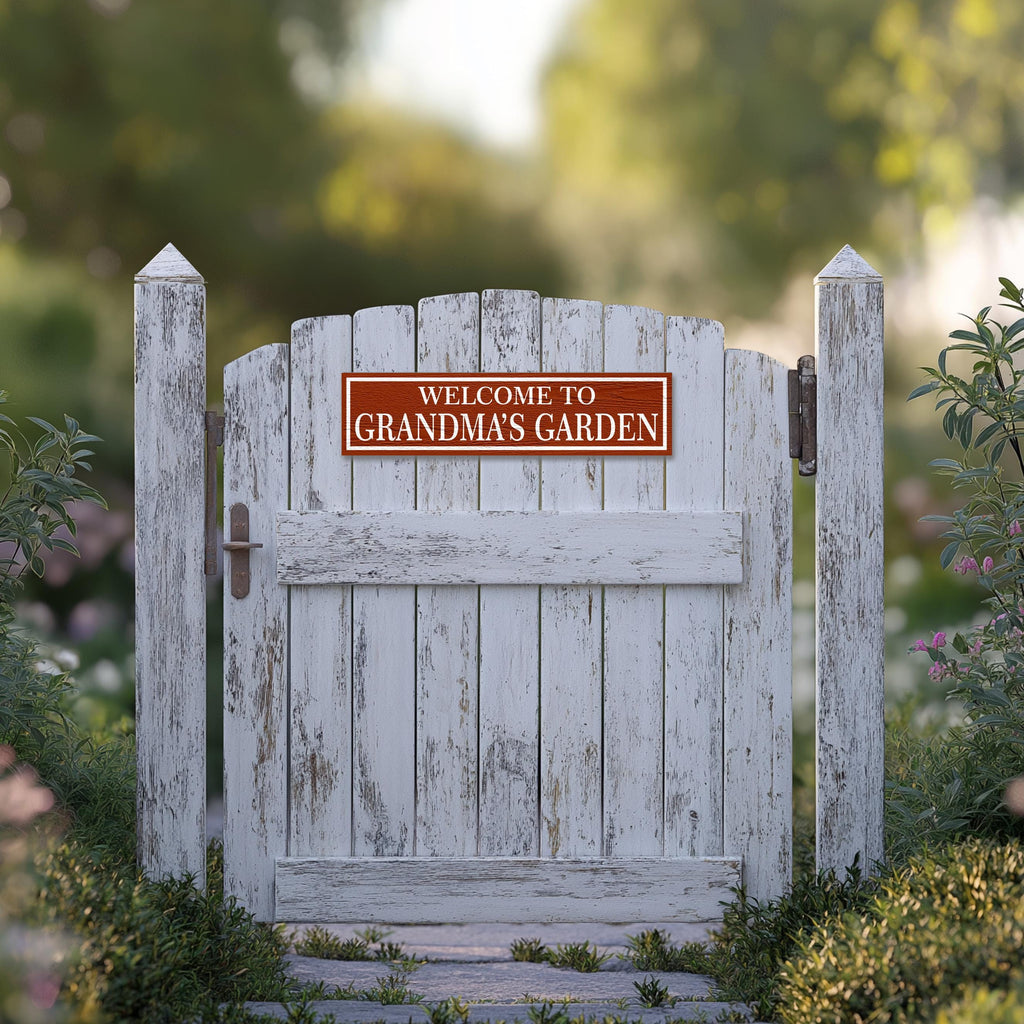 Rustic Garden Greeting Sign Personalized with Name - Custom Outdoor Welcome Sign for Home or a Gift for Gardner Papa, Grandpa, Dad