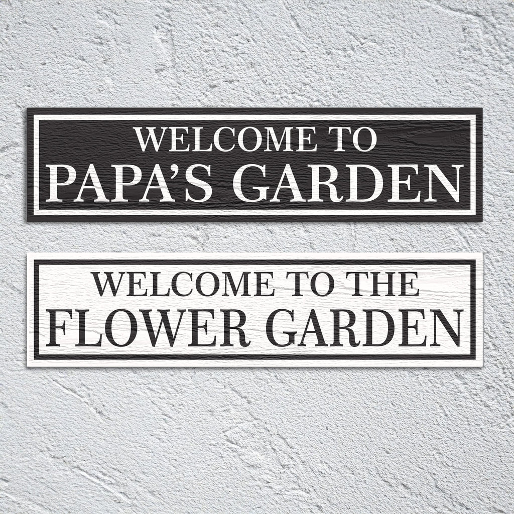Rustic Garden Greeting Sign Personalized with Name - Custom Outdoor Welcome Sign for Home or a Gift for Gardner Papa, Grandpa, Dad