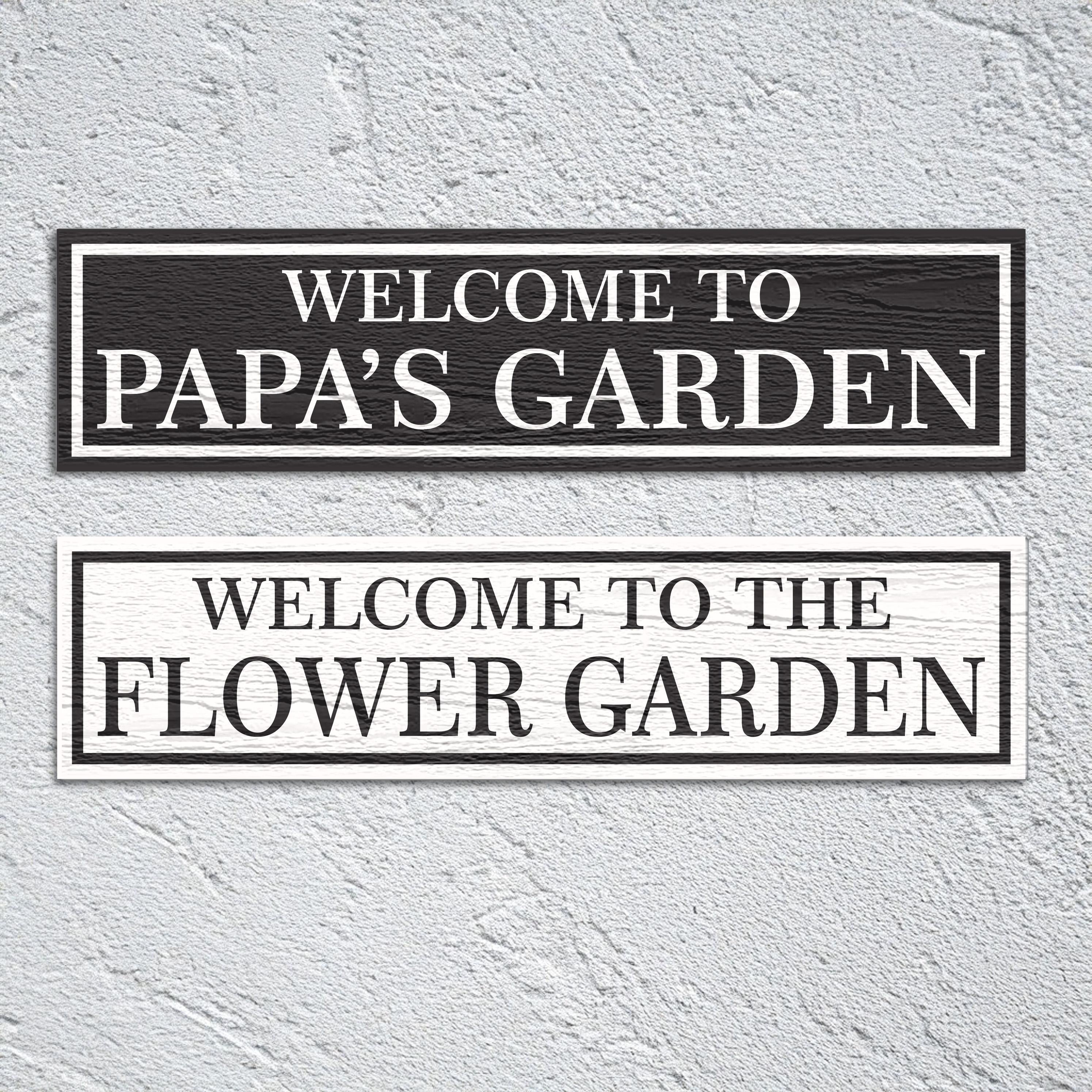 Rustic Garden Greeting Sign Personalized with Name - Custom Outdoor Welcome Sign for Home or a Gift for Gardner Papa, Grandpa, Dad