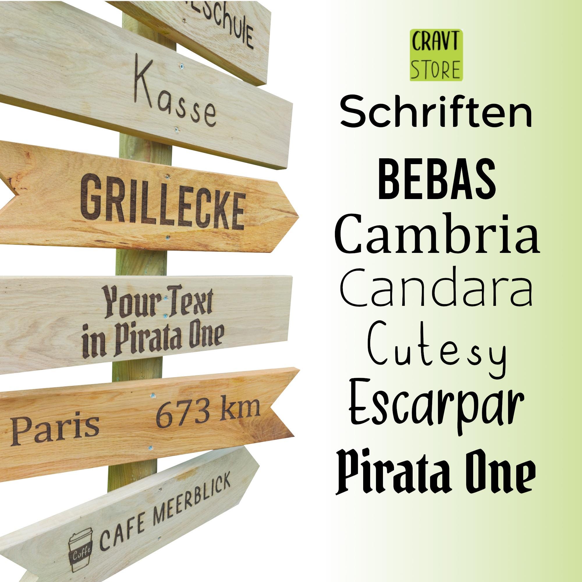 Rustic signpost made of oak garden sign, signpost sign garden, living, wedding and garden decoration wood for house and garden, oak wooden sign