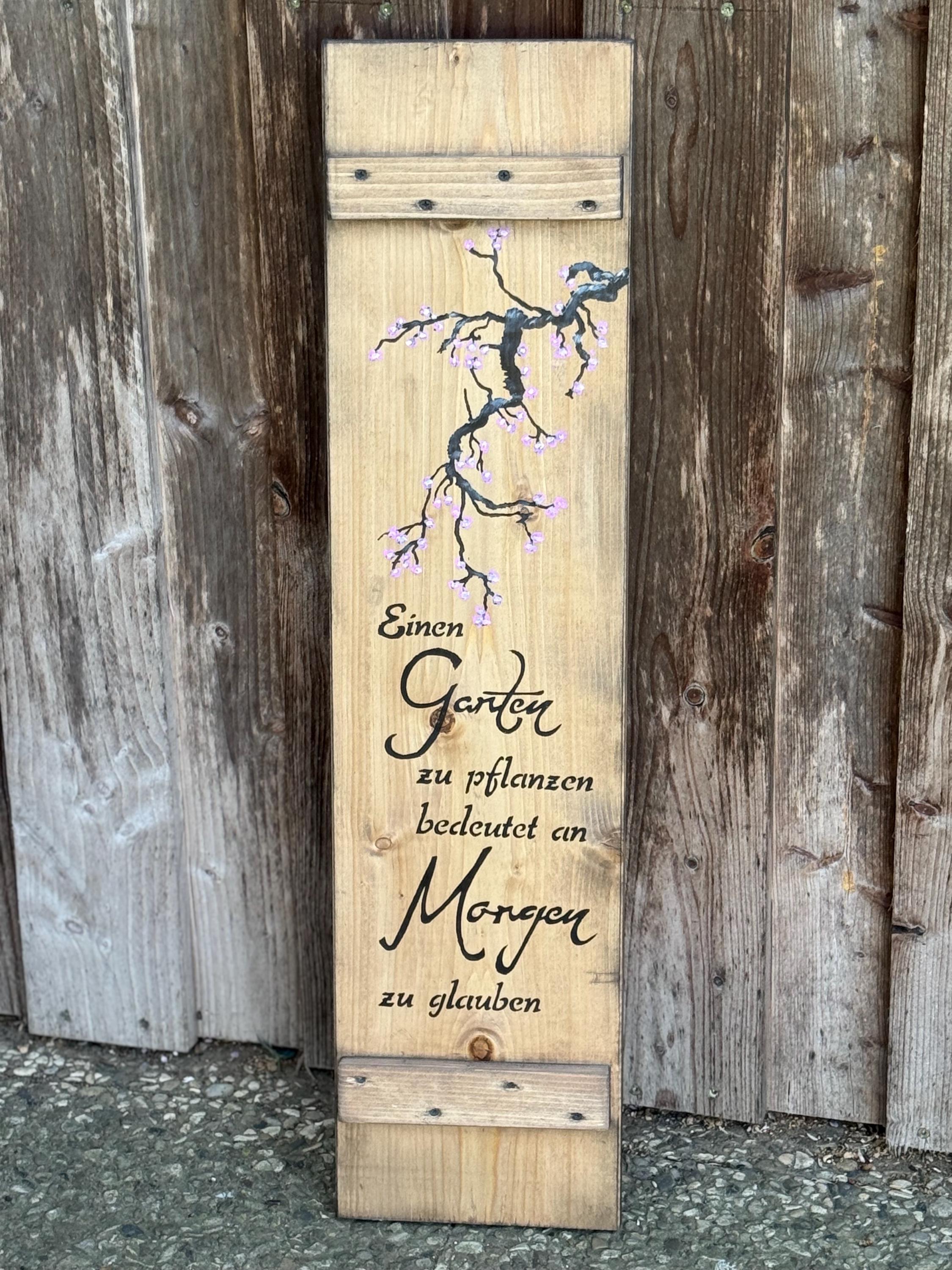 Front door decoration garden picture wooden picture garden decoration cottage garden gift idea
