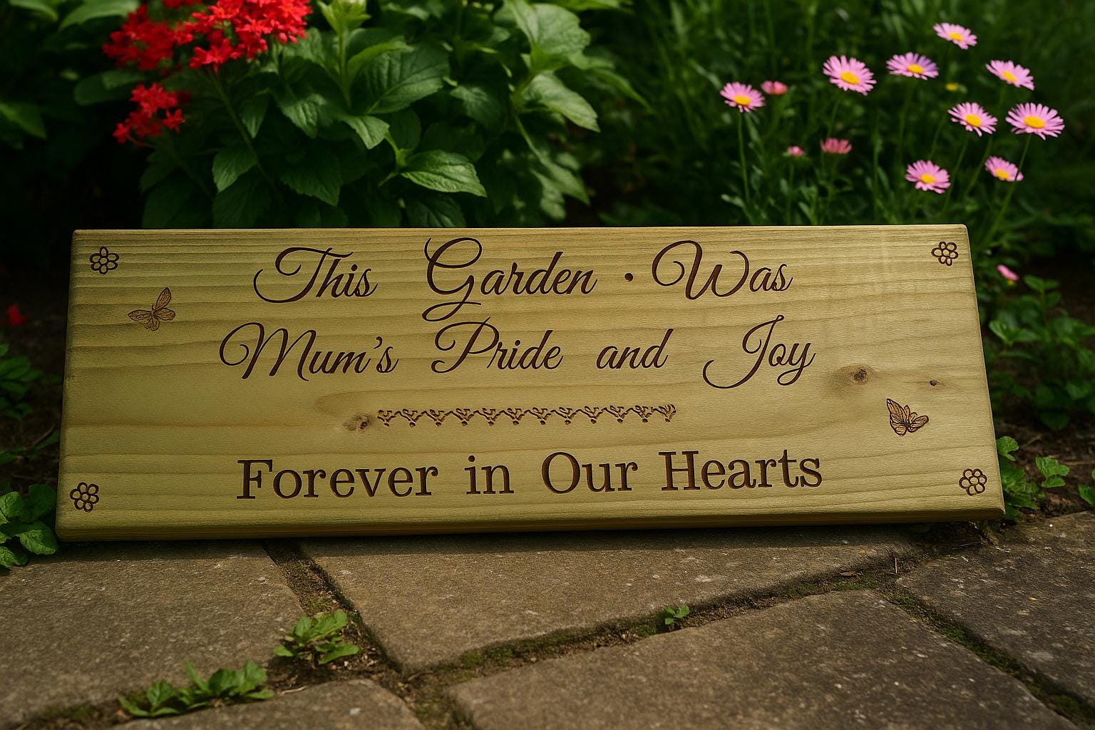 Forever in Our Hearts: Outdoor Memorial Sign for Mum