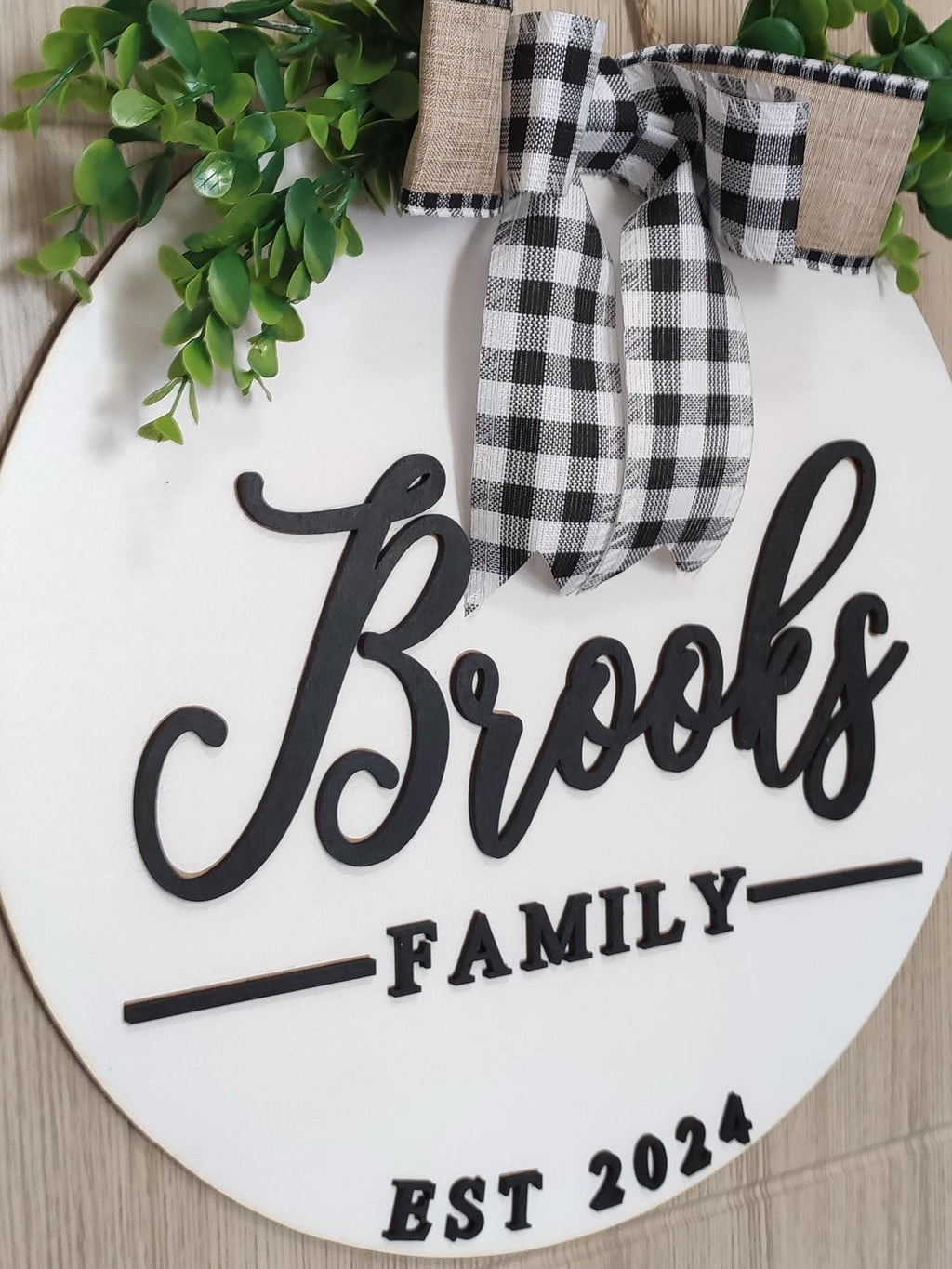 Personalized Welcome Sign Wreath Hanger