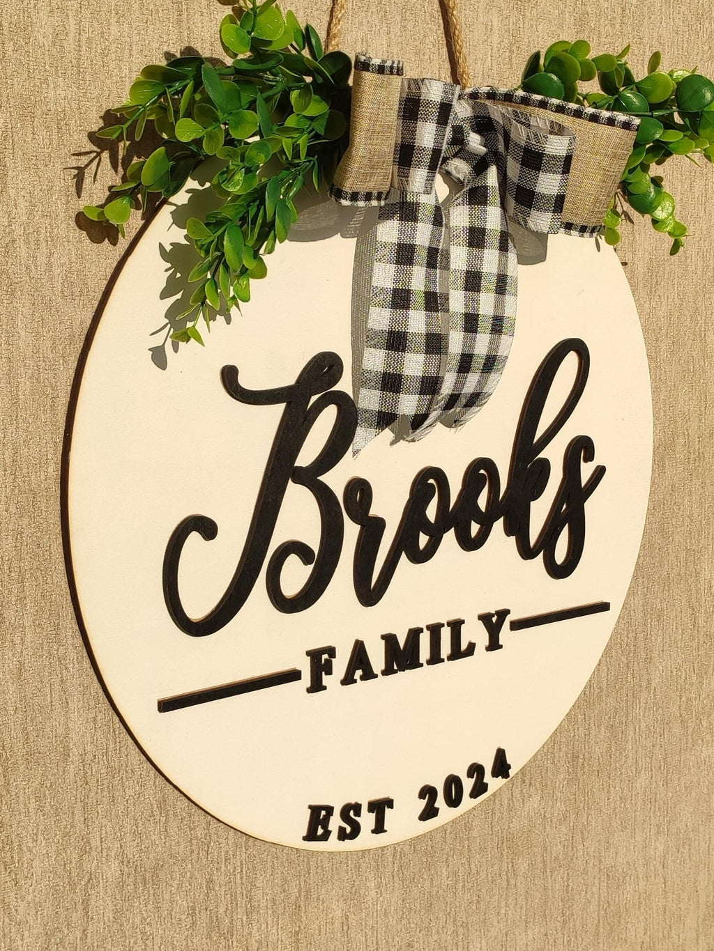 Personalized Welcome Sign Wreath Hanger