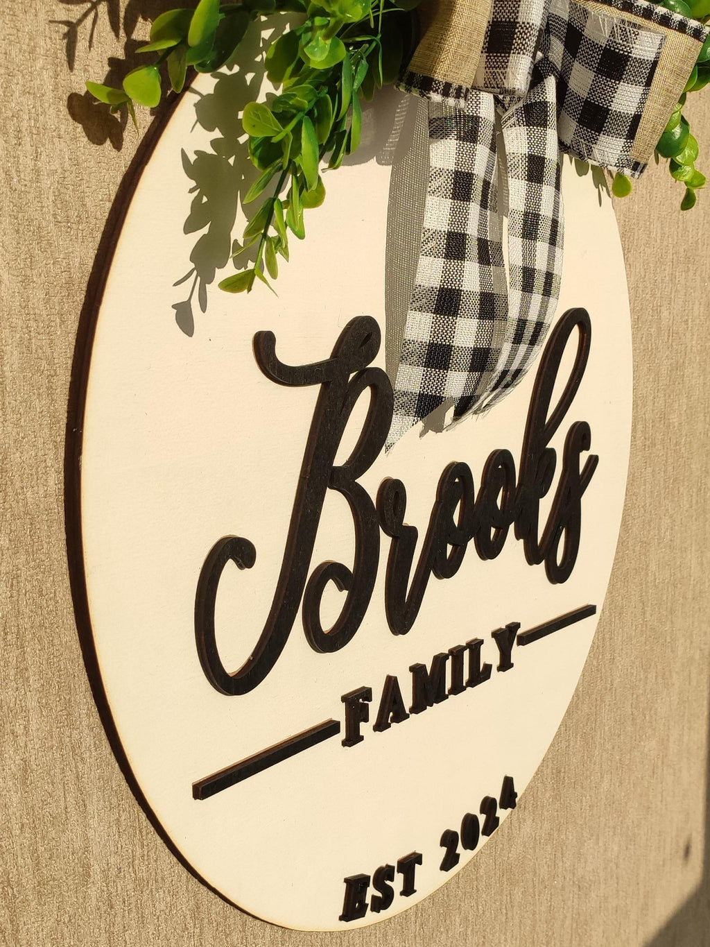 Personalized Welcome Sign Wreath Hanger