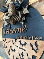 Halloween wooden door hanger