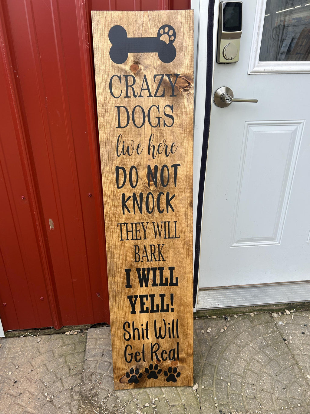 Custom Hand-Painted Dog Welcome Porch Sign
