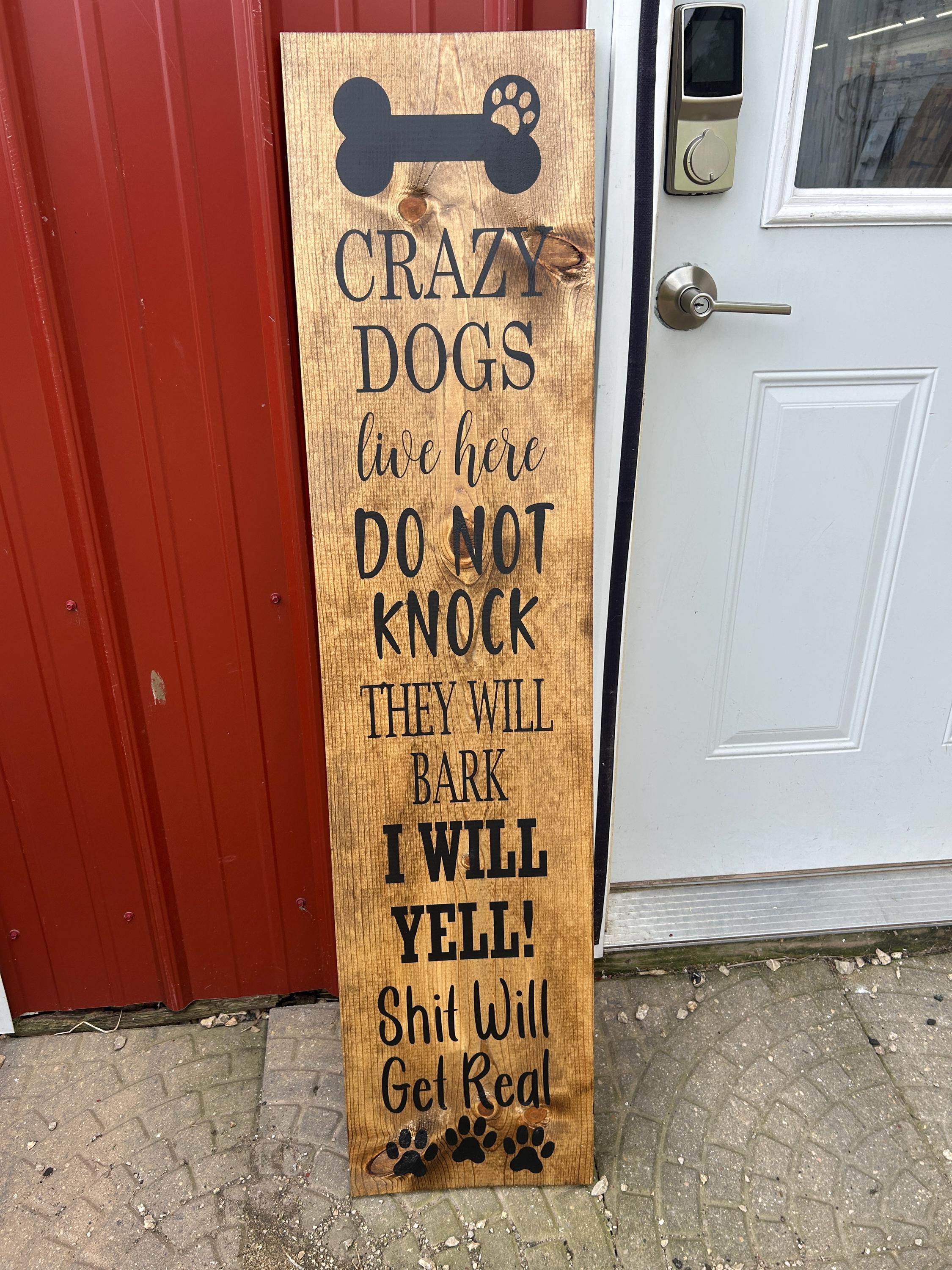 Custom Hand-Painted Dog Welcome Porch Sign