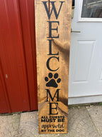 Custom Hand-Painted Dog Welcome Porch Sign