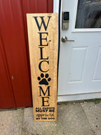Custom Hand-Painted Dog Welcome Porch Sign