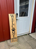 Custom Hand-Painted Dog Welcome Porch Sign