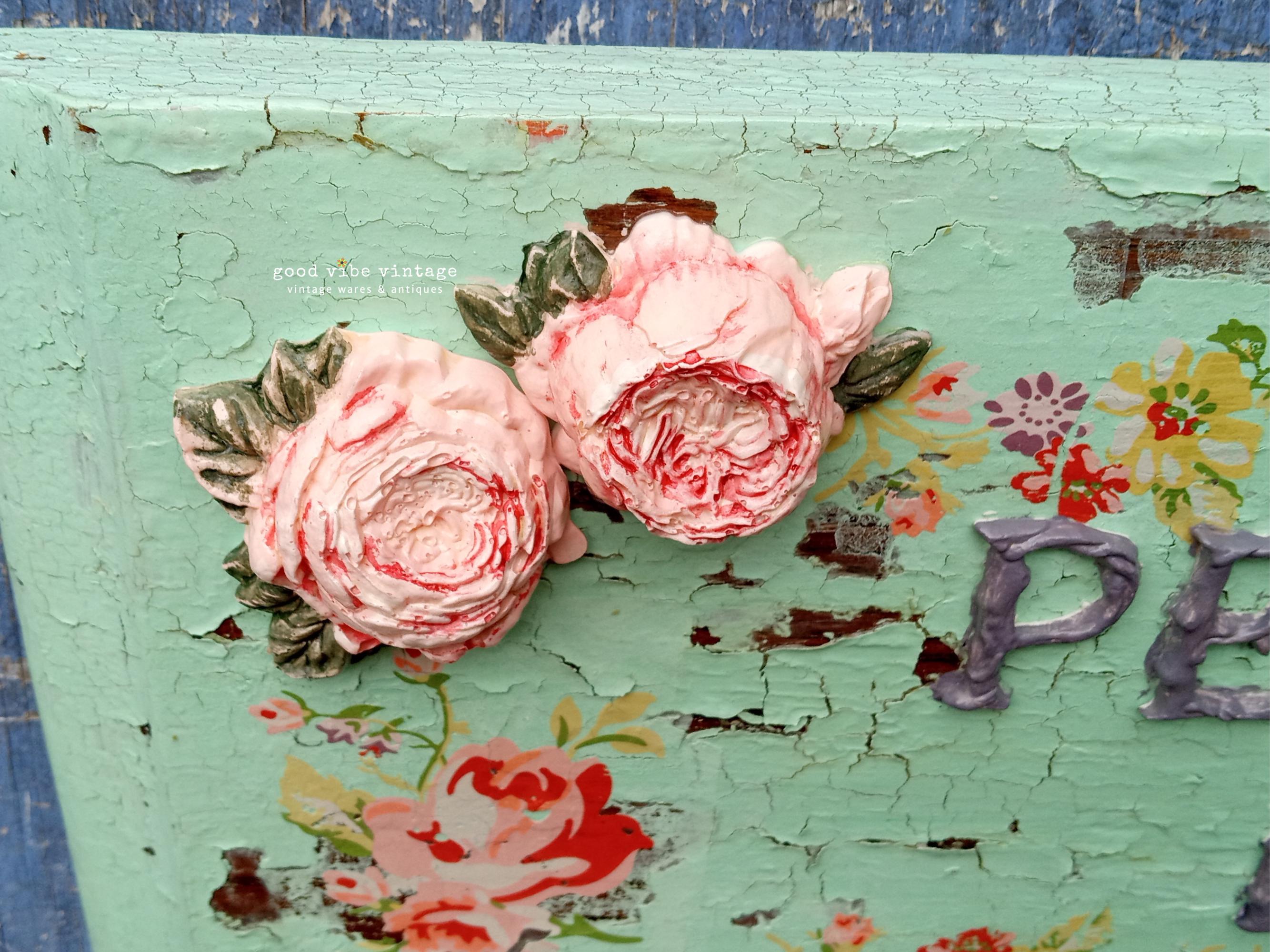 Chippy Milk Painted French Garden Sign