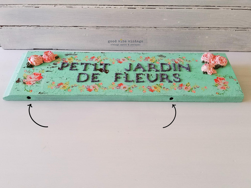 Chippy Milk Painted French Garden Sign