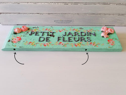 Chippy Milk Painted French Garden Sign
