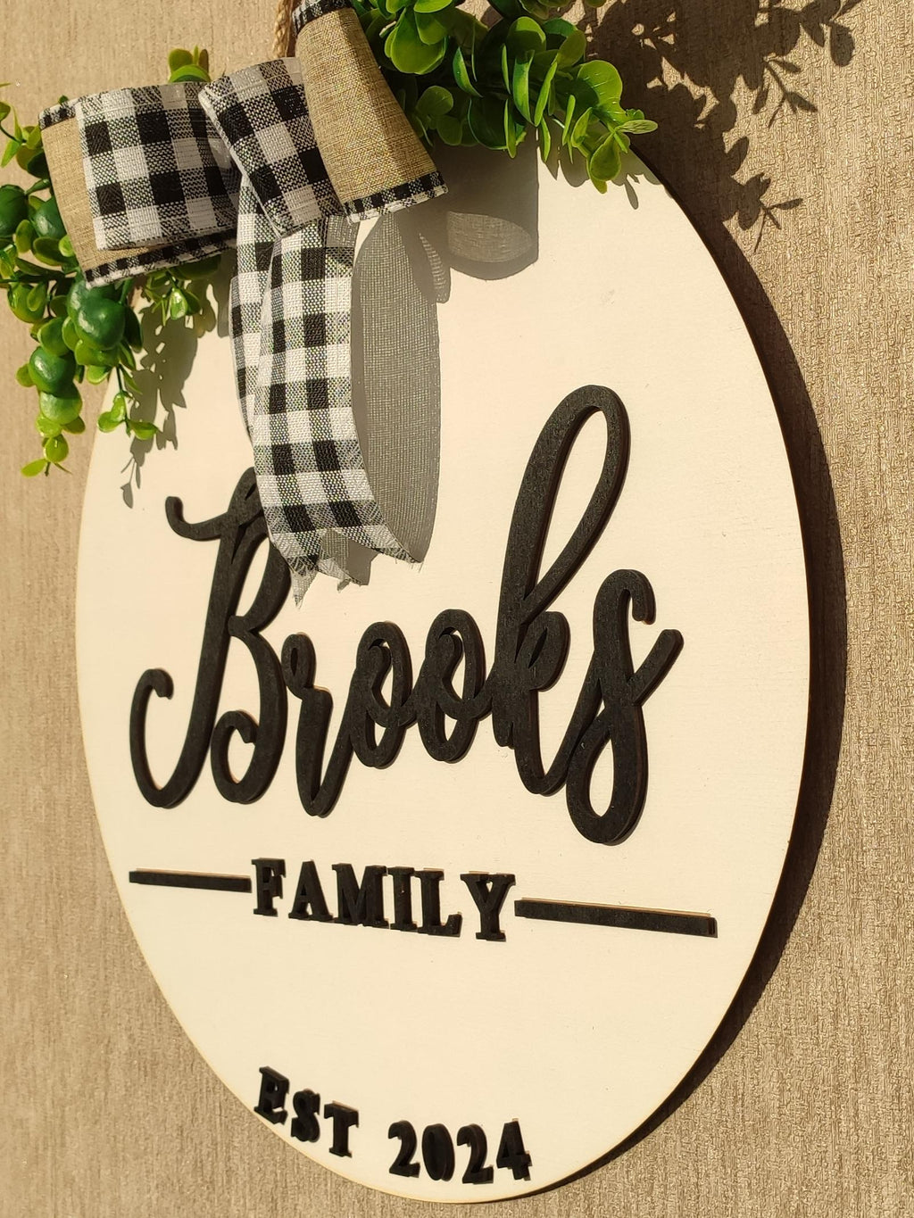 Personalized Welcome Sign Wreath Hanger