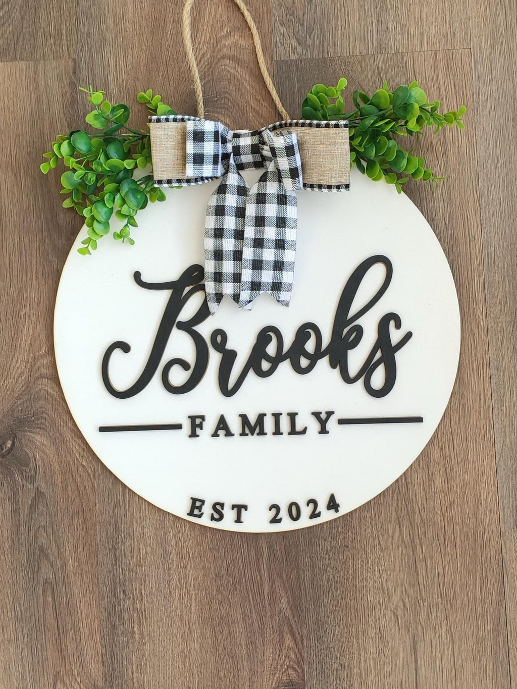 Personalized Welcome Sign Wreath Hanger