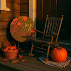 Door Hanger Hello Fall Round Door Sign