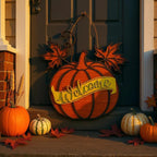 Layered Pumpkin Welcome Door Hanger