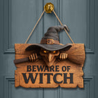 Beware of Witch Halloween Door Hanger