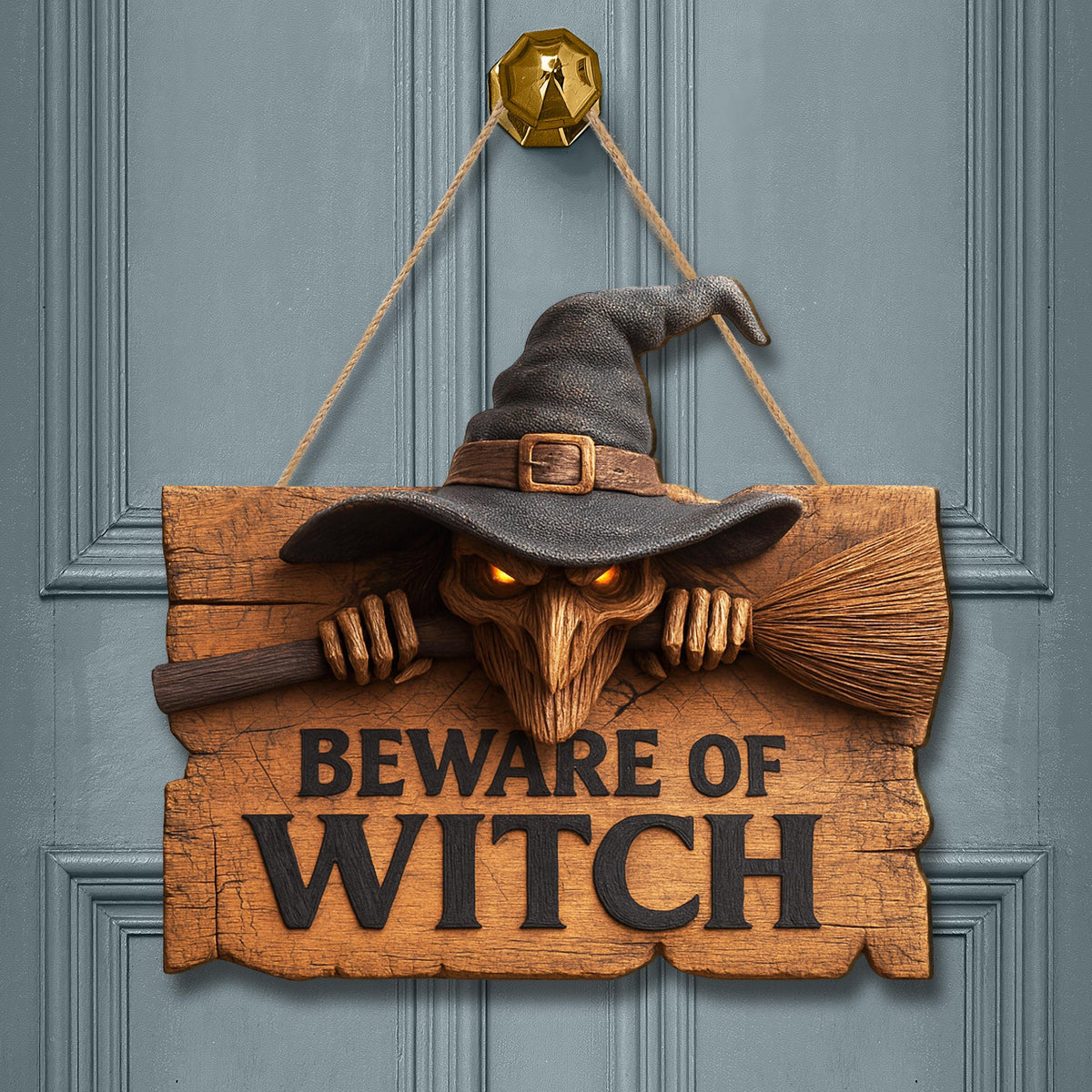 Beware of Witch Halloween Door Hanger