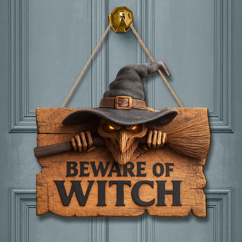Beware of Witch Halloween Door Hanger