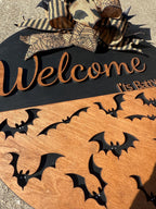 Halloween wooden door hanger
