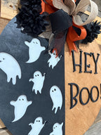 Halloween Hey Boo  wooden door hanger