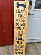 Custom Hand-Painted Dog Welcome Porch Sign