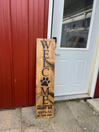 Custom Hand-Painted Dog Welcome Porch Sign