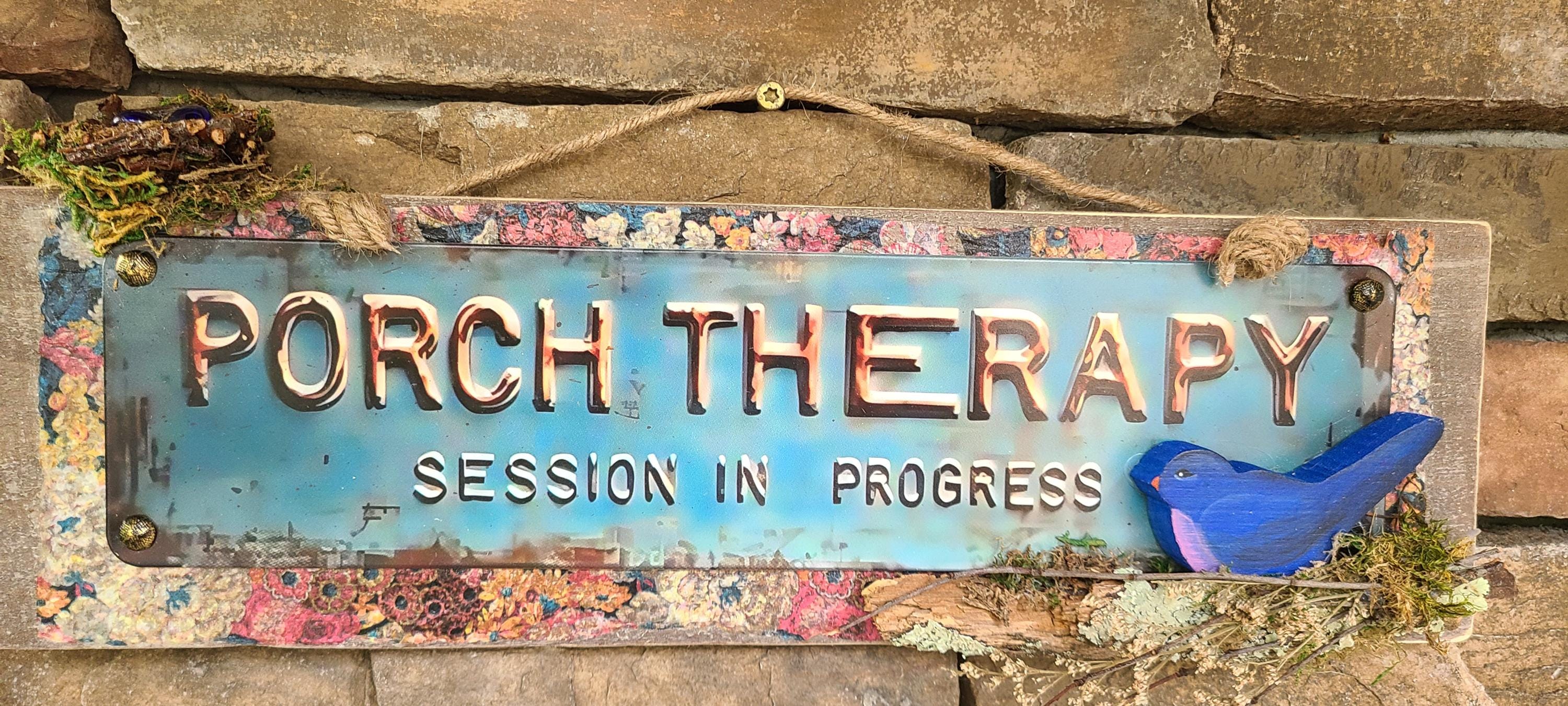 Wooden Porch Therapy Sign